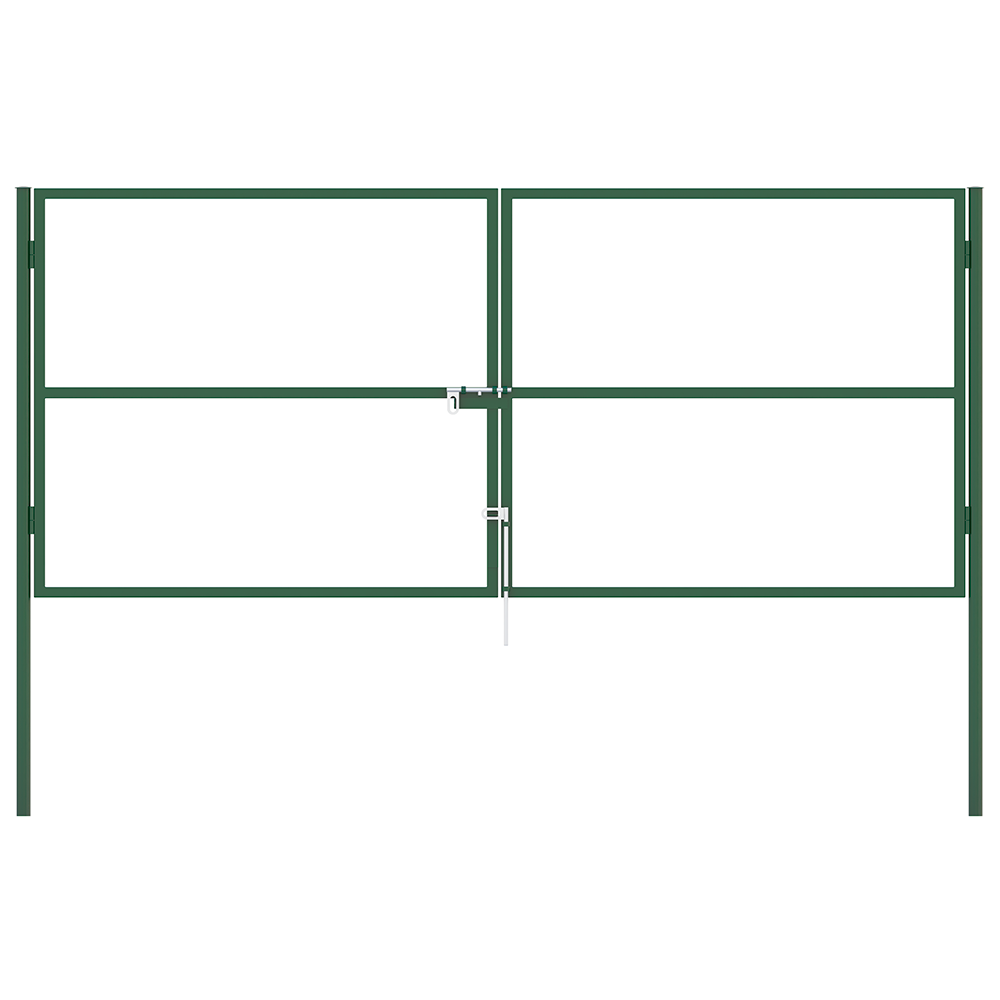 Ворота каркас H 1,5м L 3,4м в полимерном покрытии, цвет- зеленый мох (RAL 6005)